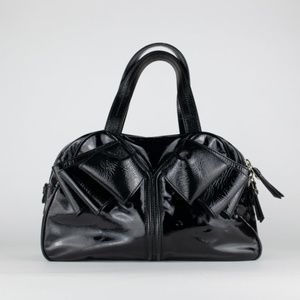 Saint Laurent Patent Obi Bow Bowler Bag